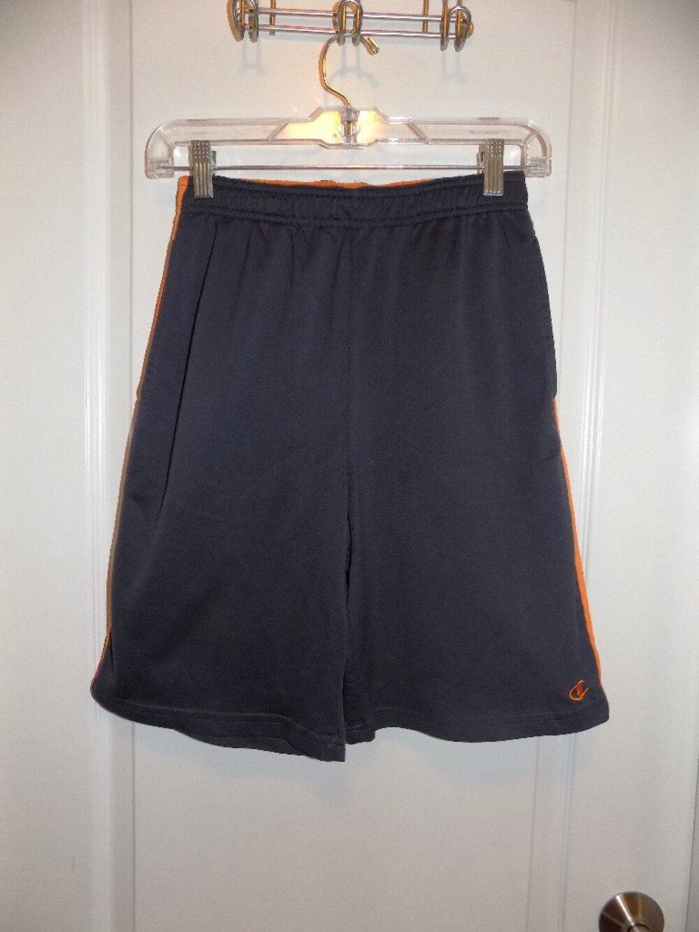 CHAMPION C9 Boys Gray Active Shorts Orange Stripe Medium 10-12